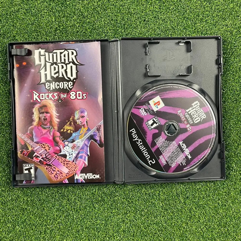 Lot of 2 Sony PlayStation 2 Guitar Hero Encore: Rocks the 80s & Guitar Hero II